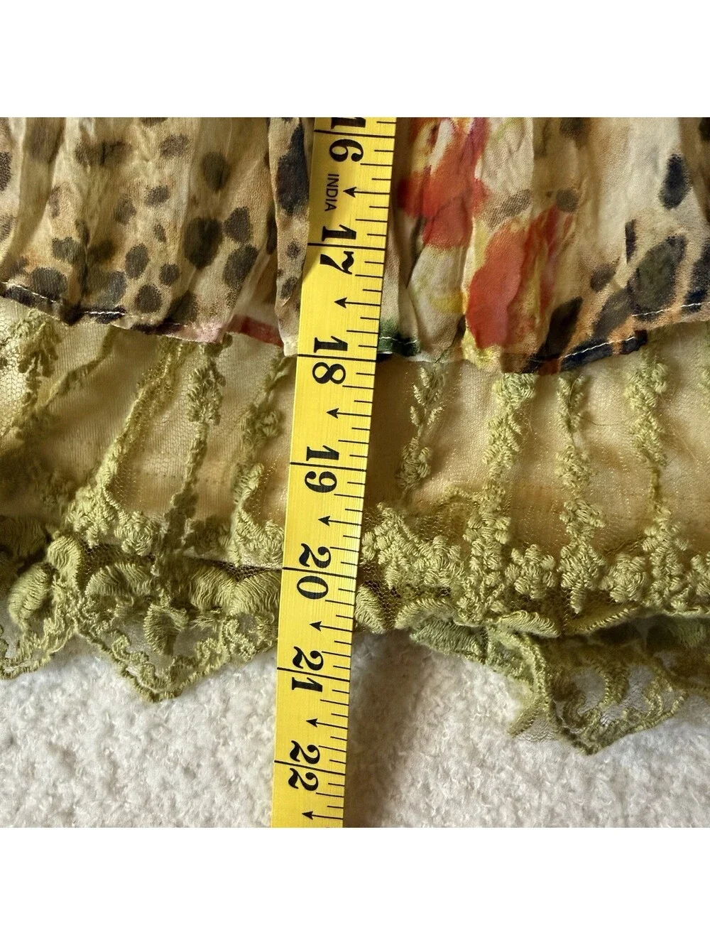 V Cristina Women’s S Tiered Lace Skirt Floral Leopard Boho Fairy Grunge Y2K